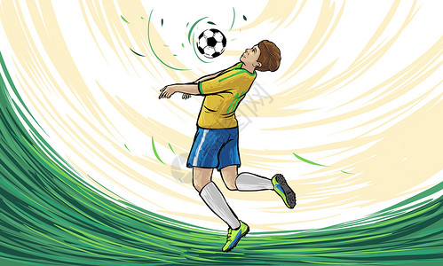克罗地亚球迷世界杯胸部停球插画