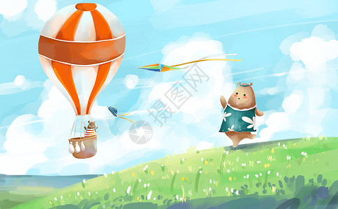 热气球旅游背景图片