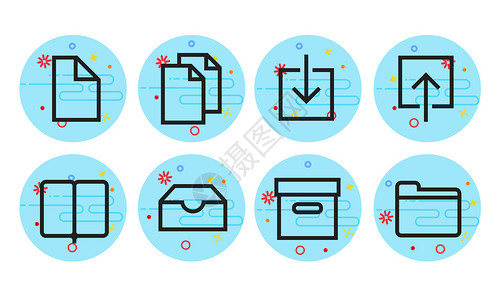 书本UI标签图标插画