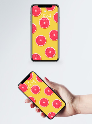 切开柚子水果创意桔子手机壁纸模板