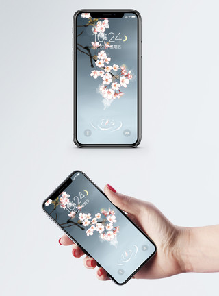 济州岛樱花中国风手机壁纸模板