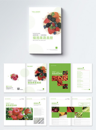 画册绿色新鲜果蔬食品画册整套模板