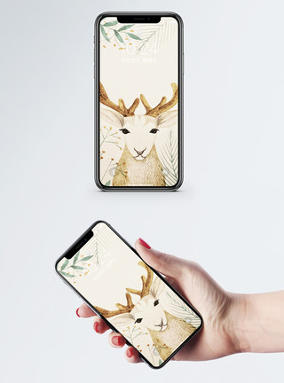 笑的动物动物手机屏保模板