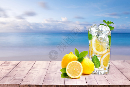 橘子汁柠檬冷饮夏季饮料背景设计图片