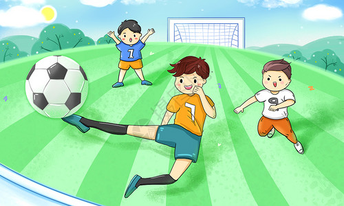 团体定制足球运动插画