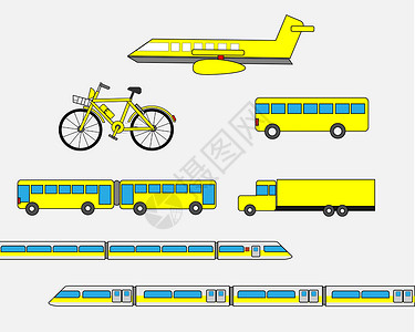 公交车矢量图各种交通工具插画