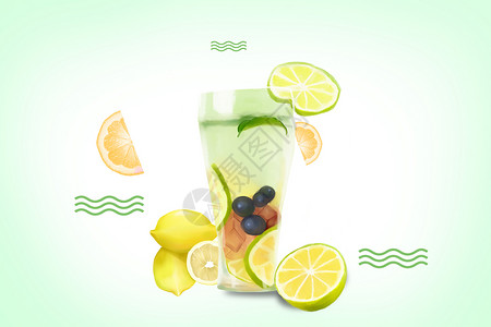 进口大西柚清凉水果冷饮设计图片