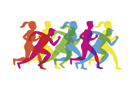 健康跑运动健康插画