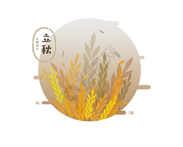 金黄的麦子立秋插画