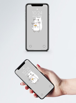 卡通猫各种造型猫手机壁纸模板