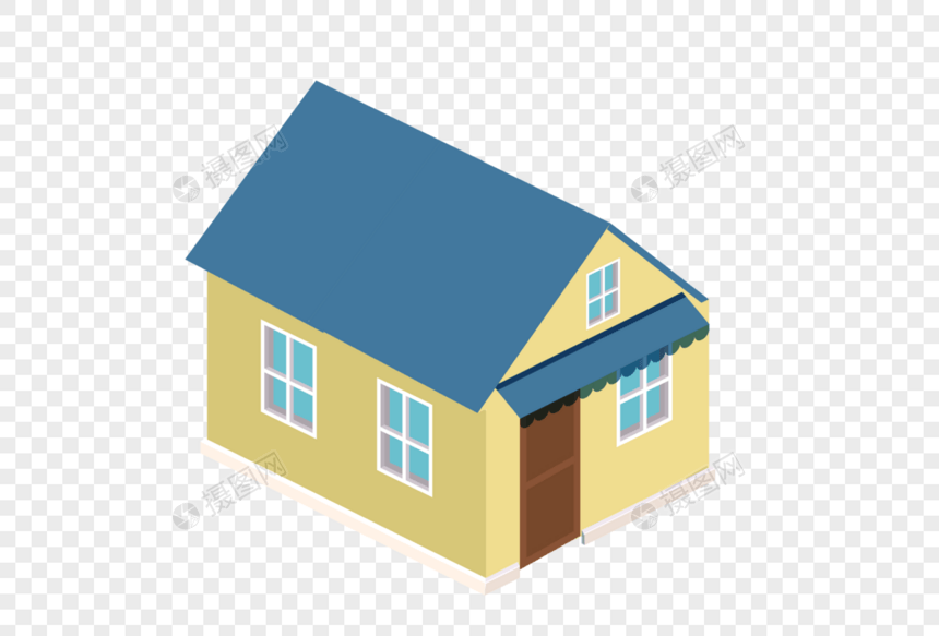 蓝色的房子图片