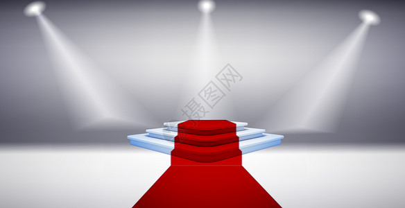 红色灯管舞台舞台颁奖场景设计图片