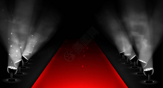 红舞台颁奖红毯背景设计图片