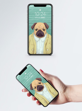 穿衣服的狗手机壁纸模板