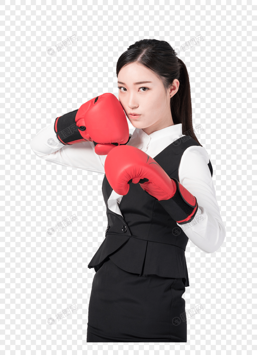 戴着拳击手套的职场女性图片图片