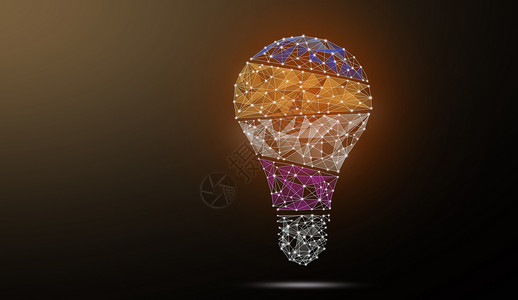 发光荷花灯元素创意商务灯泡背景设计图片