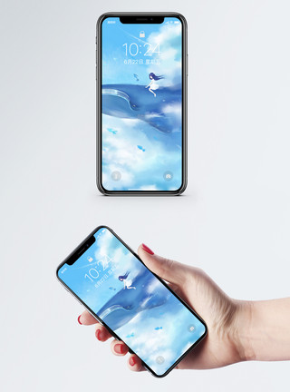 蓝鲸童真手机壁纸模板