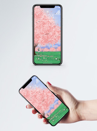 粉花绣线菊春天手机壁纸模板
