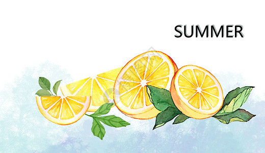夏日缤纷海报柠檬插画