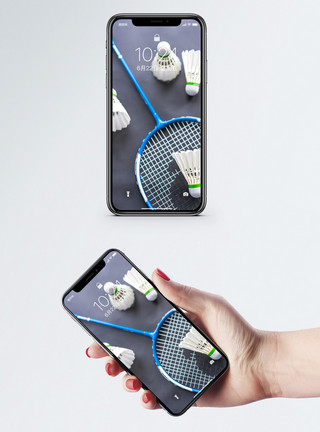 一副球拍羽毛球手机壁纸模板