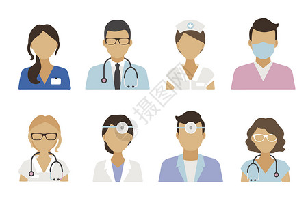 外国护士素材医疗人物素材插画