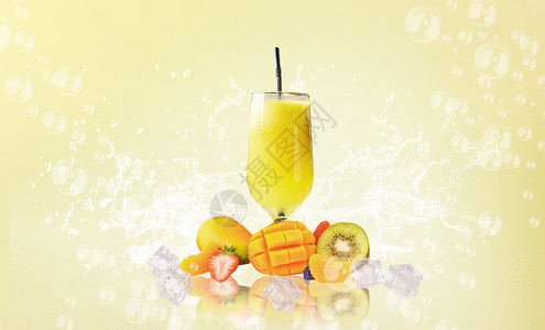 混合果味夏日夏季冷饮设计图片