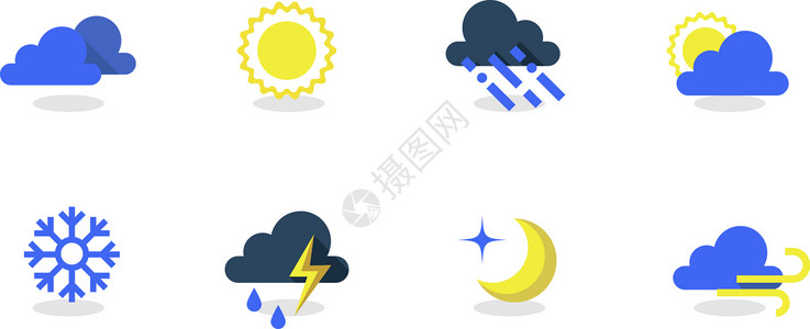 闪电icon天气图标插画