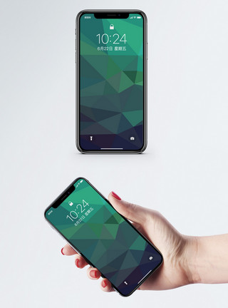 绿色方格创意个性手机壁纸模板