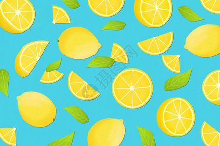 清新柠檬背景素材高清图片