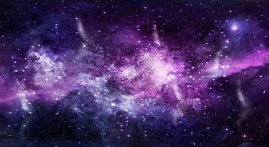 紫色闪耀光芒星空背景插画