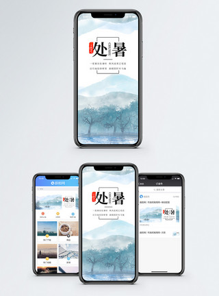 芝加哥雷暴二十四节气处暑手机海报配图模板