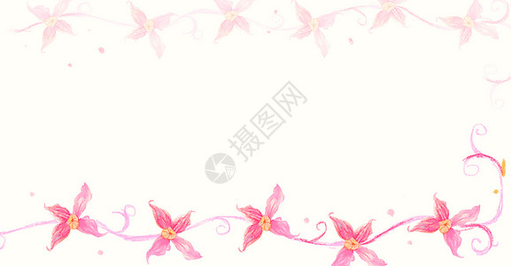 粉红色水彩花朵插画图片