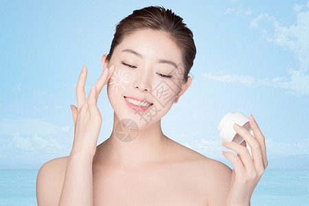 洗脸仪海报夏季防晒背景设计图片