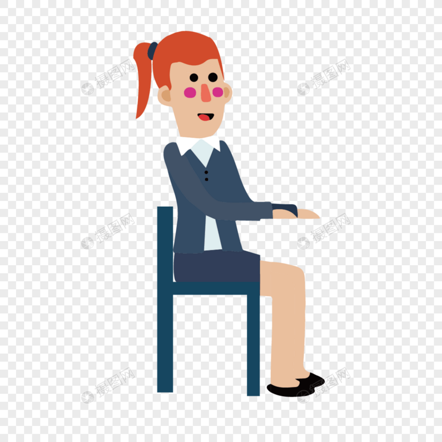 坐在椅子上的女士图片