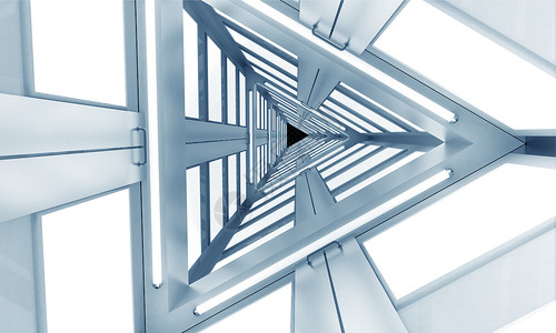 电梯走廊创意金属通道空间设计图片