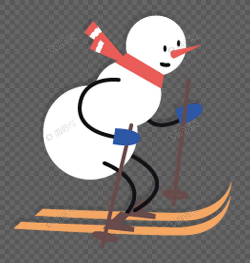 滑雪的雪人图片