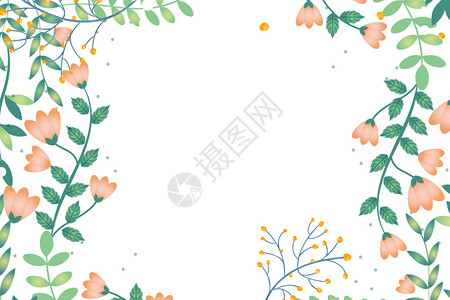 夏天字母留白花卉背景插画