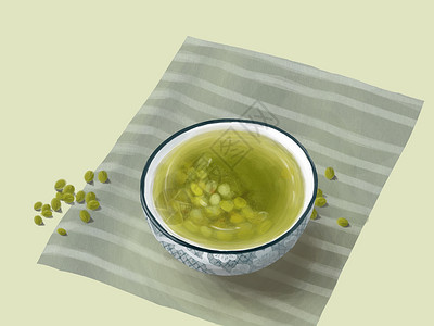 绿豆汤美食绿豆汤插画