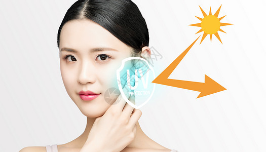 女性防晒面部紫外线防护设计图片