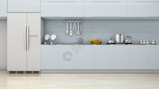 橱柜高清素材现代厨房场景设计图片