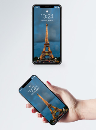 巴黎夜景埃菲尔铁塔手机壁纸模板