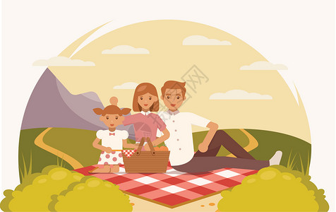 家庭野餐背景图片