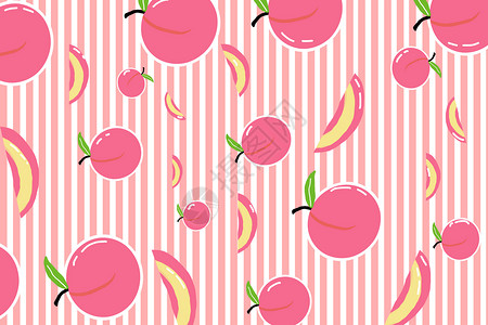 水果桃子插画高清图片