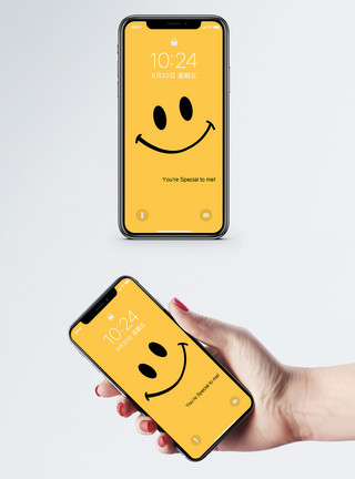 iphonex屏保笑脸手机壁纸模板