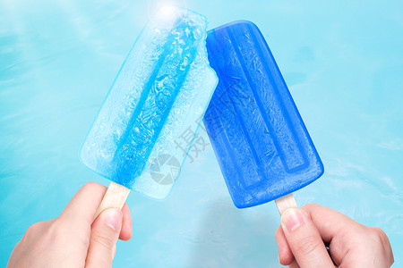蓝色雪糕夏日清爽冰棍设计图片