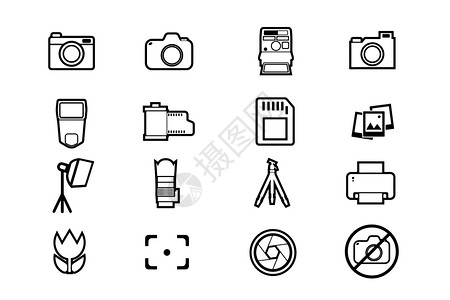 胶卷相片拍照图标插画