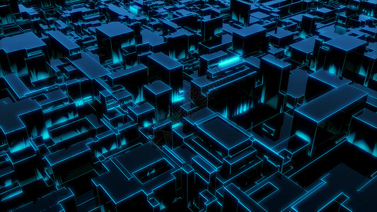 大城市光效科幻几何空间设计图片