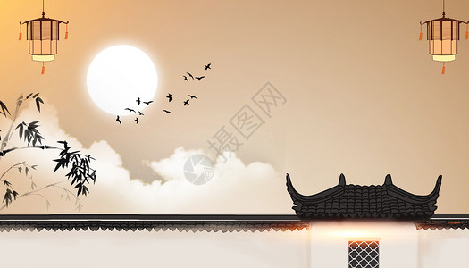 中国风徽派地产新中式房地产背景设计图片
