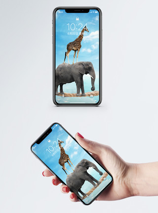 大象创意创意动物手机壁纸模板