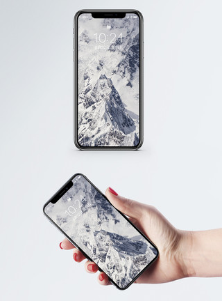 背景俯拍西藏雪山手机壁纸模板